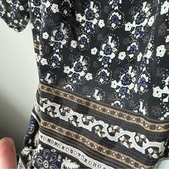 Madewell Gardenhouse Off the Shoulder Top Size Small 100% Silk Boho Floral - Picture 4 of 11